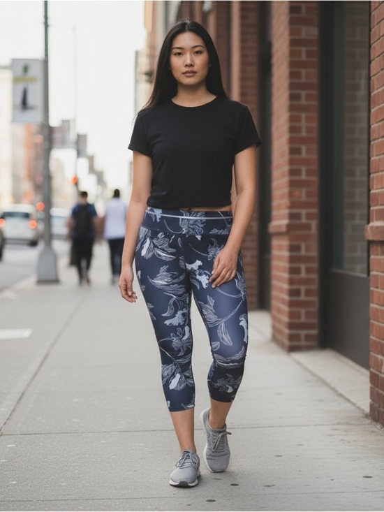 Athleta Pants - ATHLETA Navy Floral Sonic Capri Leggings!